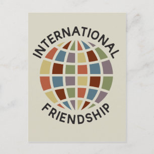 International Friendship met kleurrijk pictogram v Briefkaart