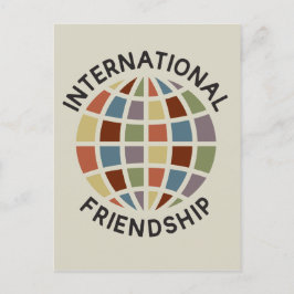 International Friendship met kleurrijk pictogram v Briefkaart