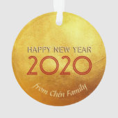 International Gold Wishes Rat New Year 2020 RO Ornament (achterkant)