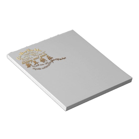 International Gold Wishes Rat nieuwjaar 2020 NoteP Notitieblok (Schuin)