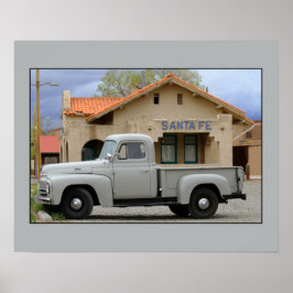 International Harvester L-110 Truck Santa Fe Depot Poster