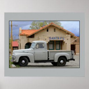 International Harvester L-110 Truck Santa Fe Depot Poster