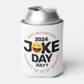 International Joke Day lachend gezicht Blikjeskoeler (Blikje Voorkant)