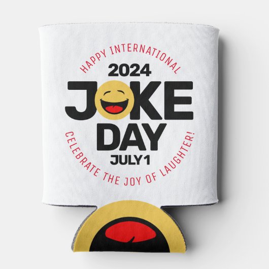 International Joke Day lachend gezicht Blikjeskoeler (Achterkant)