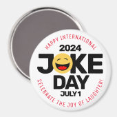 International Joke Day lachend gezicht Magneet (Voorkant / Achterkant)