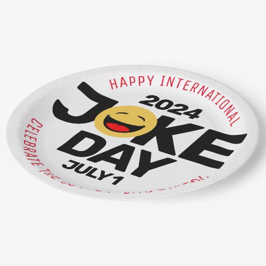 International Joke Day lachend gezicht Papieren Bordje (Gekanteld)