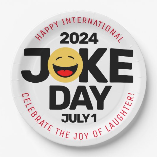 International Joke Day lachend gezicht Papieren Bordje (Voorkant)
