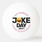 International Joke Day lachend gezicht Pingpongbal (Achterkant)