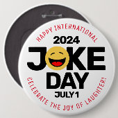 International Joke Day lachend gezicht Ronde Button 6,0 Cm (Voorkant /achterkant)