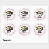 International Joke Day lachend gezicht Ronde Sticker (Vel)