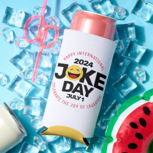 International Joke Day lachend gezicht Seltzer Blikjeskoeler