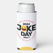 International Joke Day lachend gezicht Seltzer Blikjeskoeler (Seltzer Voorkant)