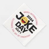 International Joke Day lachend gezicht Servet (Hoek)