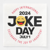 International Joke Day lachend gezicht Servet (Voorkant)