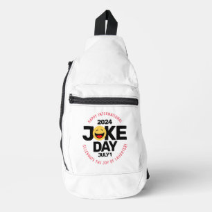 International Joke Day lachend gezicht Sling Bag