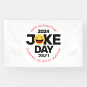 International Joke Day lachend gezicht Spandoek (Horizontaal)