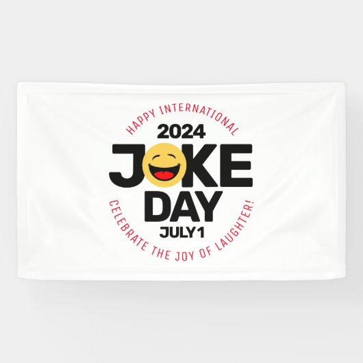 International Joke Day lachend gezicht Spandoek (Horizontaal)