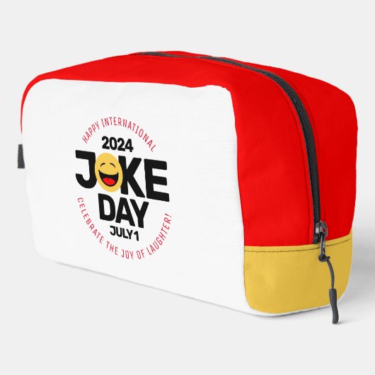 International Joke Day lachend gezicht Toilettasje (Rechterhoek)