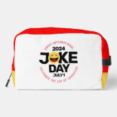 International Joke Day lachend gezicht Toilettasje (Achterkant)