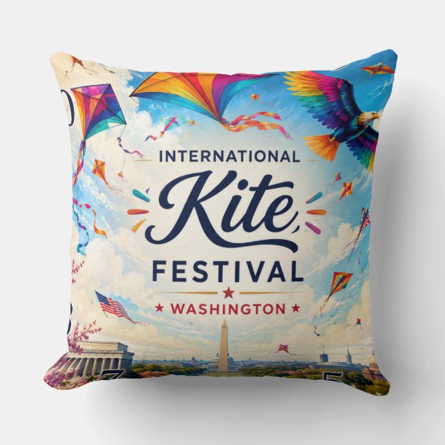 International Kite Festival Washington  Kussen (Voorkant)