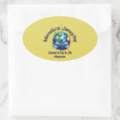 International Literacy Day. Key to Life. Ovale Sticker (Tas)