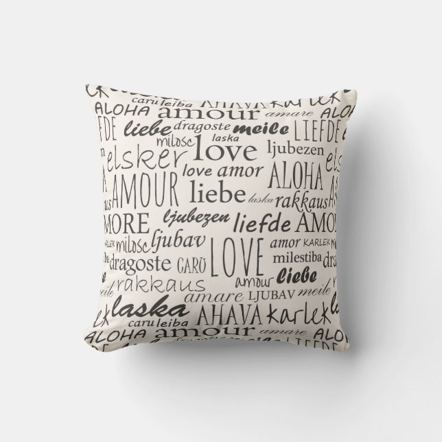 International Love Script Pillow Kussen (Voorkant)