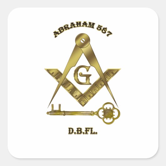 International Masons Abraham 587 Vierkante Sticker (Voorkant)