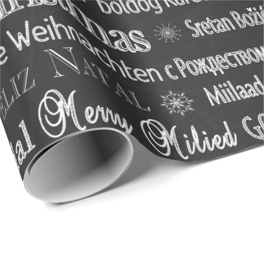International Merry kersttree Wrapping Paper Cadeaupapier (Rol Hoek)