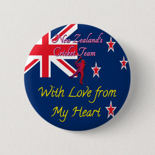 International New Zealand Cricket Ronde Button 5,7 Cm