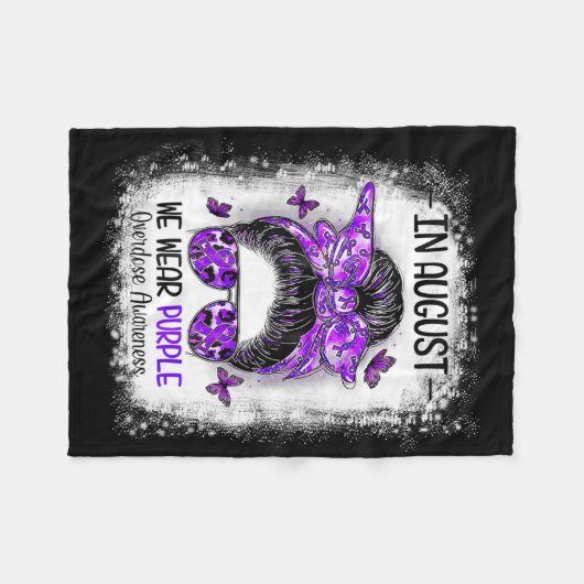 International Overdose Awareness Day Purple Messy  Fleece Deken (Voorkant (Horizontaal))