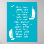 International Phonetic Alfabet Boats Shipping Poster (Voorkant)