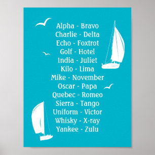 International Phonetic Alfabet Boats Shipping Poster