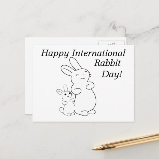 International Rabbit Day Briefkaart (Voorkant / Achterkant in situ)