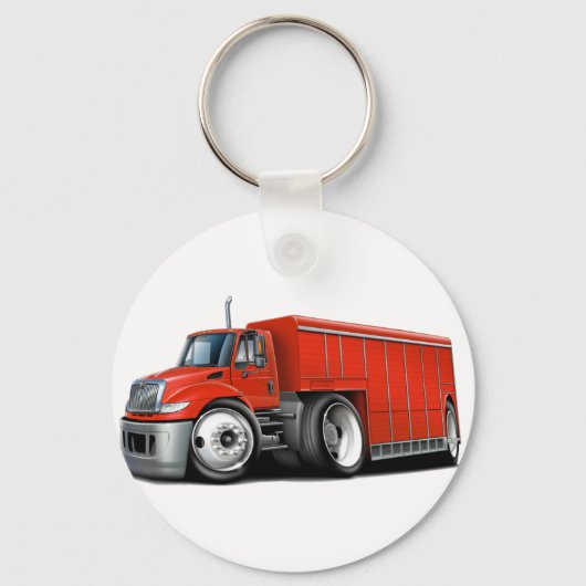 International Red Delivery Truck Sleutelhanger (Voorkant)