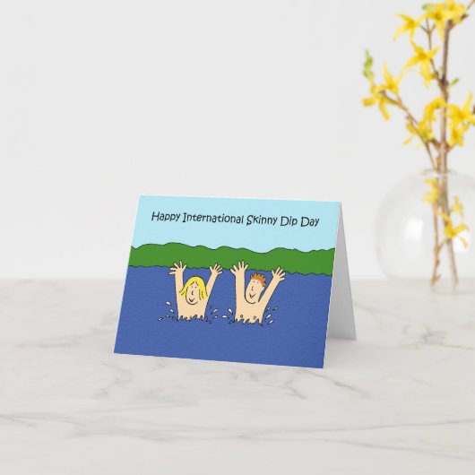 International Skinny Dip Day 8 juli Kaart (Gele Bloem)