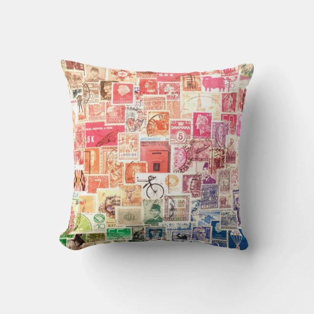 International Stamp Pillow Kussen (Voorkant)