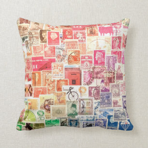 International Stamp Pillow Kussen
