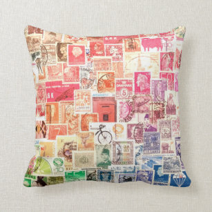International Stamp Pillow Kussen