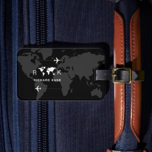 International Travel Black Bagagelabel
