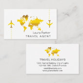 International Travel Wereldkaart Gold Glitter Visitekaartje (Voorkant / Achterkant)