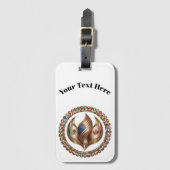 International Unity Flame with World Flags Emblem  Bagagelabel (Voorkant (verticaal))