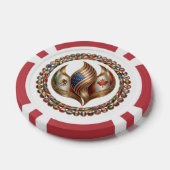 International Unity Flame with World Flags Emblem Poker Chips (Enkel)