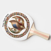 International Unity Flame with World Flags Emblem  Tafeltennisbatje (Zijkant)