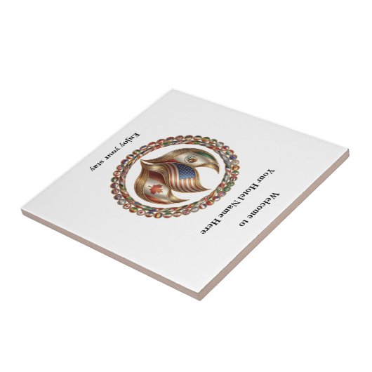 International Unity Flame with World Flags Emblem  Tegeltje (Zijkant)