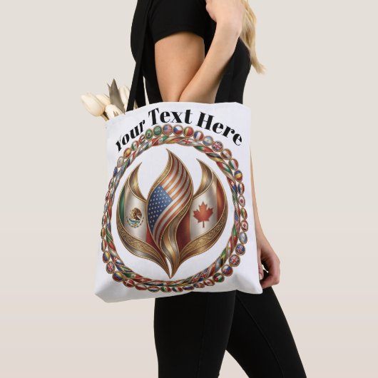 International Unity Flame with World Flags Emblem  Tote Bag (Dichtbij)