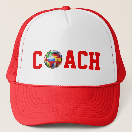 International Voetbal Coach Trucker Hat Pet (Voorkant)
