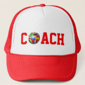 International Voetbal Coach Trucker Hat Trucker Pet (Voorkant)