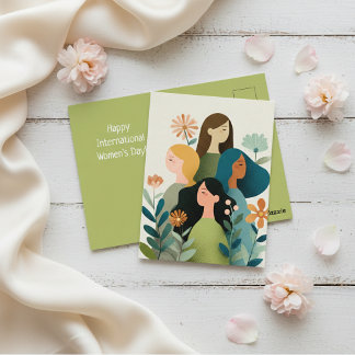 International Women’s Day Card | Diverse Floral Ar Briefkaart