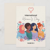 International Women’s Day Modern Elegant Strong Feestdagenkaart (Voorkant / Achterkant)