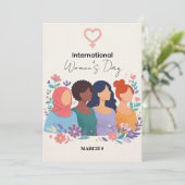 International Women’s Day Modern Elegant Strong Feestdagenkaart (Staand voorkant)